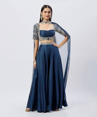 Blue Crop Top Set 1