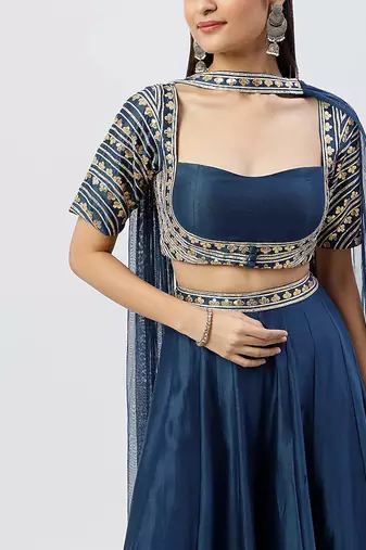 Blue Crop Top Set