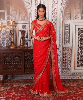 Rust saree set 1