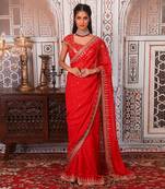 Rust saree set