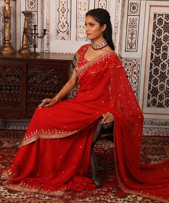 Rust saree set 2