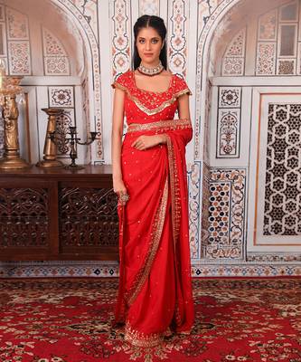 Rust saree set 4