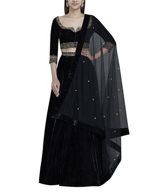 Black Velvet Lehenga 1