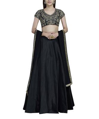 Black Dabka Lehenga 1