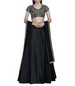 Black Dabka Lehenga