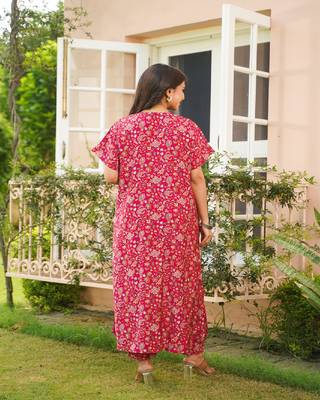 PINK MUSLIN PRINTED UP -DOWN CO-ORD SET 2