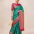 Indian Women Rama Green Dola Silk Weaving Woven Design Fusion Saree