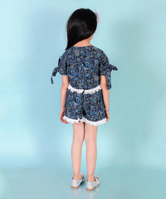 Blue cotton casual shorts set 4