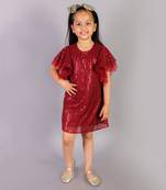 Red polyester party dress