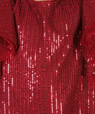 Red polyester party dress 4