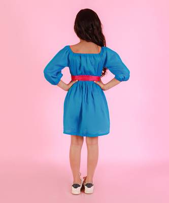 Blue cotton stylish dress 4
