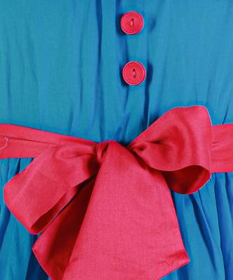 Blue cotton stylish dress 5