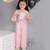 Pink polyester party jumpsuit