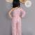 Pink polyester party jumpsuit