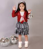 Maroon polyester party shrug