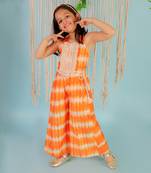 Orange girls fusion ethnic jumpsuit