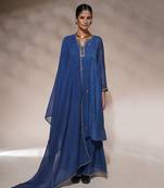 Electric blue jenny kurta set