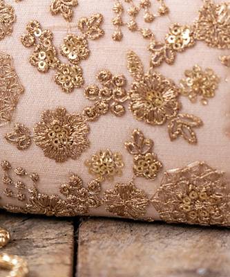 Beige embroidered ada capsule clutch 3