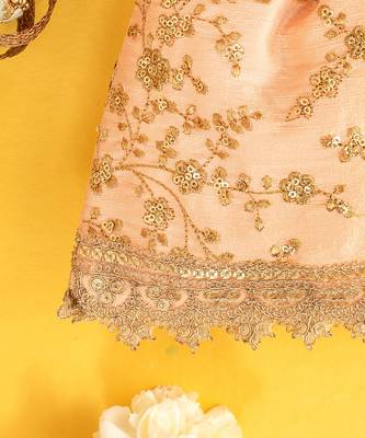 Peach alia silk embroidered potli bag 4