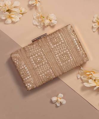 Gold bella box clutch 1