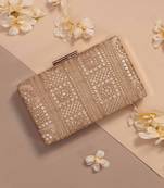 Gold bella box clutch