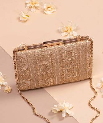Gold bella box clutch 2