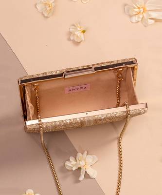 Gold bella box clutch 3