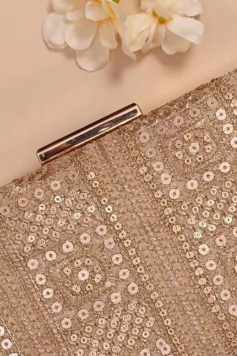 Gold bella box clutch