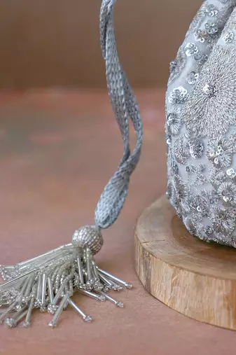 Silver bella potli bag