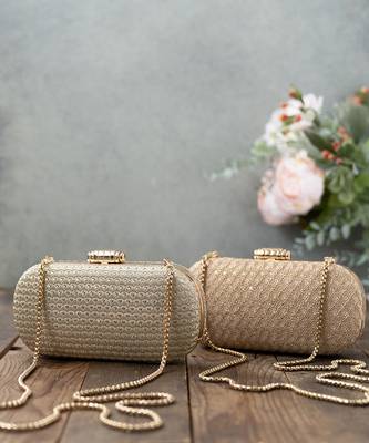 Champagne light gold capsule clutch 5