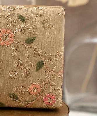 Gold floral creeper box clutch 3