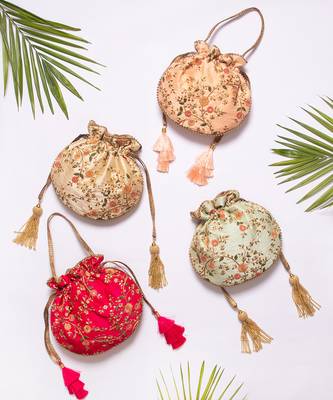 Mint floral creeper potli bag 5