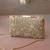 Grey embroidered box clutch
