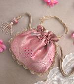 Pink kashi banarasi potli bag
