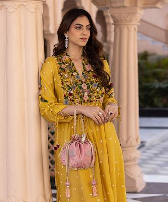 Pink kashi banarasi potli bag 2