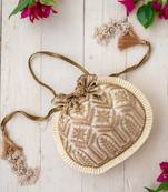 Cream leela heritage potli bag