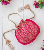 Pink leela heritage potli bag
