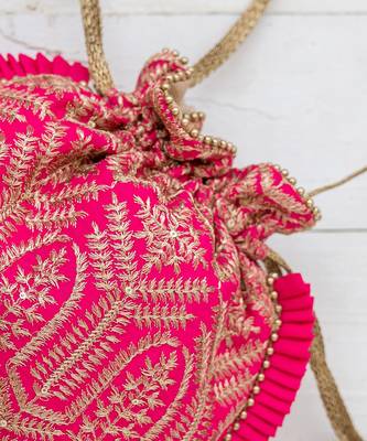 Pink leela heritage potli bag 2