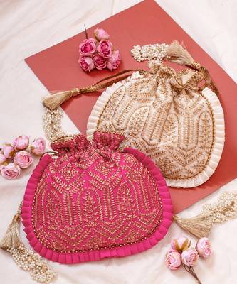 Pink leela heritage potli bag 5