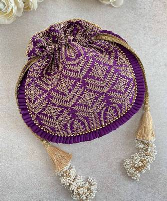 Purple leela heritage potli bag 1