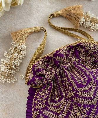 Purple leela heritage potli bag 2