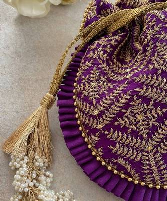 Purple leela heritage potli bag 3