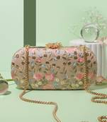 Old rose peony capsule clutch
