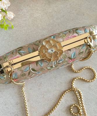 Old rose peony capsule clutch 2
