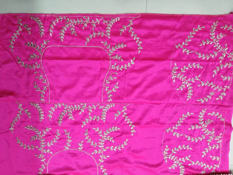 Rani-Pink Chapat Zari And Dori Embroidered Malai Satin Silk Indian Wedding Lehenga Dress