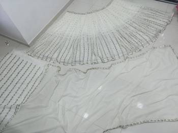 Off white zari and sequins embroidered Georgette indian designer wedding latest design lehenga choli dress 6