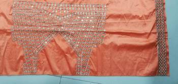 Orange Sequins and Zari Embroidered Devsena Silk Party wear Lehenga Choli 16