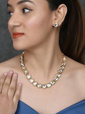 Sasha gold plated stone studded jewellery set 1