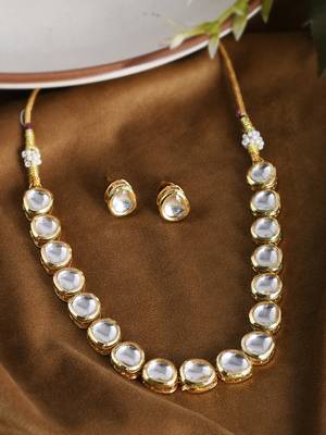 Sasha gold plated stone studded jewellery set 3