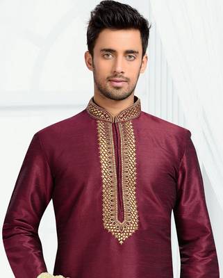 mens maroon kurta payajama 2